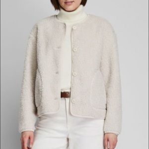 Fleece crew neck zip up jacket